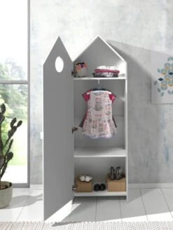 Ensemble 2 Armoires Enfant Gris & Rose Et 1 Bibliothèque Blanche Bois Laqué Camila -Lexibook Magasin ensemble 2 armoires enfant gris rose et 1 bibliotheque blanche bois laque casami 5420070233187 594265
