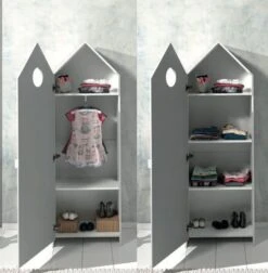 Ensemble Armoire Bibliothèque Bois Laqué Gris Et Blanc Camila -Lexibook Magasin ensemble armoire bibliotheque bois laque gris et blanc casami 5420070233125 692614