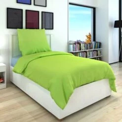 Ensemble De Housse De Couette Coton Vert 135x200/60x70 Cm -Lexibook Magasin ensemble de housse de couette coton vert 135x200 60x70 cm 8718475959700 1268683