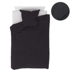 Ensemble De Literie 4 Pcs Molleton Anthracite 135x200/80x80 Cm