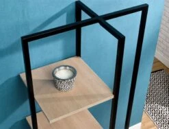 Etagère 3 Niveaux Métal Noir Et Bois Hêtre Clair Bahia -Lexibook Magasin etagere 3 niveaux metal noir et bois hetre clair bahia 344558