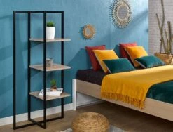 Etagère 3 Niveaux Métal Noir Et Bois Hêtre Clair Bahia -Lexibook Magasin etagere 3 niveaux metal noir et bois hetre clair bahia 344560