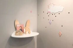 Etagère Murale Laqué Blanc Et Bois Clair Motif Lapin Milky -Lexibook Magasin etagere murale laque blanc et bois clair motif lapin milky 327587