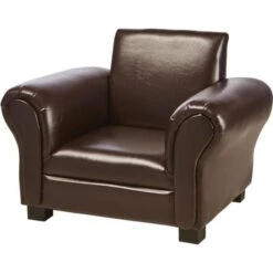 Fauteuil Club Enfant Simili Cuir Marron Klubb