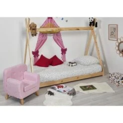 Fauteuil Enfant Tissu Rose Et Pieds Bois Massif Clair Nitty -Lexibook Magasin fauteuil enfant tissu rose et pieds bois massif clair nolby 3248115114350 412736