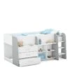 HAPPY Lit Combiné Junior 90x200 Cm - Blanc Mat Et Gris Clair - L 203,4 X H 97,8 X P 120,5 Cm -Lexibook Magasin happy lit combine junior 90x200 cm blanc mat et gris clair l 203 4 x h 97 8 x p 120 5 cm 3397701788779 453363