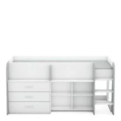 HAPPY Lit Combiné Junior 90x200 Cm - Blanc Mat Et Gris Clair - L 203,4 X H 97,8 X P 120,5 Cm -Lexibook Magasin happy lit combine junior 90x200 cm blanc mat et gris clair l 203 4 x h 97 8 x p 120 5 cm 3397701788779 453366