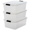 IRIS OHYAMA Lot De 3 Boîtes De Rangement Top Box TB-30 - Plastique - 30 L - 57,5 X 39 X 20,5 Cm - Transparent Et Noir -Lexibook Magasin iris ohyama lot de 3 boites de rangement top box tb 30 plastique 30 l 57 5 x 39 x 20 5 cm transparent et noir 8716382156670 521042
