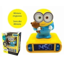 LES MINIONS Réveil Avec Veilleuse 3D Et Effets Sonores - LEXIBOOK -Lexibook Magasin les minions reveil avec veilleuse 3d et effets sonores lexibook 3380743084602 433020