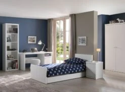 Lit 90x200 Cm Bois Laqué Blanc Robin -Lexibook Magasin lit 90x200 cm bois laque blanc robin 5420070207485 690271