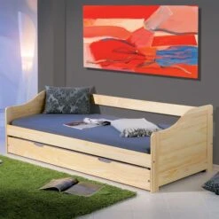 Lit Banquette Avec Tiroir Lit Pin Massif Vernis Naturel Theo 80x190 Cm -Lexibook Magasin lit banquette avec tiroir lit pin massif vernis naturel laura 80x190 cm 4010340352000 402449