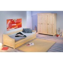 Lit Banquette Avec Tiroir Lit Pin Massif Vernis Naturel Theo 80x190 Cm -Lexibook Magasin lit banquette avec tiroir lit pin massif vernis naturel laura 80x190 cm 4010340352000 402452