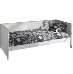 Lit Banquette Gigogne 90x200 Cm + 2 Tiroirs Lits Pin Massif Blanc Pinie -Lexibook Magasin lit banquette gigogne 90x200 cm 2 tiroirs lits pin massif blanc pino 5420070218191 694387