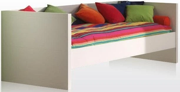 Lit Banquette Gigogne 90x200 Cm Bois Laqué Blanc Lara 3 Lit Banquette Gigogne 90x200 Cm Bois Laqué Blanc Lara