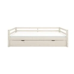 Lit Banquette Gigogne Enfant - 2x90x190cm - Pin Massif Blanchi - Sommier Inclus - SOREN -Lexibook Magasin lit banquette gigogne enfant 2x90x190cm pin massif blanchi sommier inclus soren 5706459149981 1128265