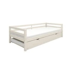 Lit Banquette Gigogne Enfant - 2x90x190cm - Pin Massif Blanchi - Sommier Inclus - SOREN -Lexibook Magasin lit banquette gigogne enfant 2x90x190cm pin massif blanchi sommier inclus soren 5706459149981 1128268
