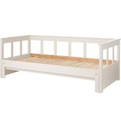 Lit Banquette Gigogne Extensible 90x200 Cm Pin Massif Blanc Pinie -Lexibook Magasin lit banquette gigogne extensible 90x200 cm pin massif blanc pino 5420070221726 694378