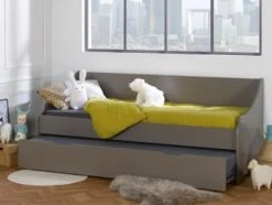Lit Banquette Gigogne Gris Souris Calli 80x200cm -Lexibook Magasin lit banquette gigogne gris souris calli 80x200cm 132865