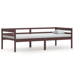 Lit Banquette Marron Foncé Bois De Pin Massif 90x200 Cm