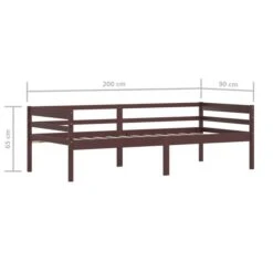 Lit Banquette Marron Foncé Bois De Pin Massif 90x200 Cm -Lexibook Magasin lit banquette marron fonce bois de pin massif 90x200 cm 3666722222440 1136516