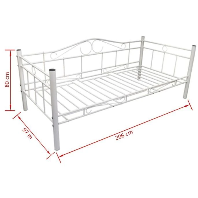 Lit Banquette Métal Blanc Nostalia 90x200 Cm 5 Lit Banquette Métal Blanc Nostalia 90x200 Cm – Image 3