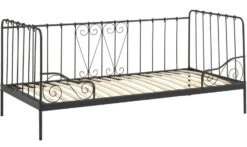 Lit Banquette Métal Noir Alice 90x200 Cm