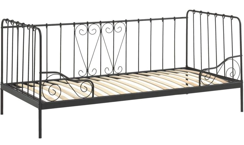 Lit Banquette Métal Noir Alice 90x200 Cm 3 Lit Banquette Métal Noir Alice 90x200 Cm