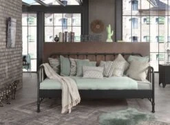 Lit Banquette Métal Noir Bronx 90x200 Cm -Lexibook Magasin lit banquette metal noir bronx 90x200 cm 5420070233774 695458