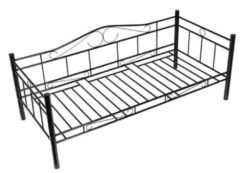 Lit Banquette Métal Noir Nostalia 90x200 Cm