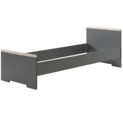 Lit Bois Hêtre Gris Anthracite London 90x200cm