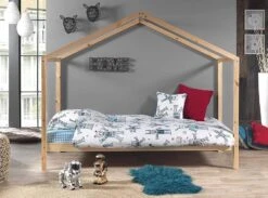 Lit Cabane 90x200 Cm Et Sommier Pin Massif Clair Kobi -Lexibook Magasin lit cabane 90x200 cm et sommier pin massif clair dallas 5420070231336 594859