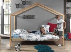 Lit Cabane 90x200 Cm Et Sommier Pin Massif Clair Kobi -Lexibook Magasin lit cabane 90x200 cm et sommier pin massif clair dallas 5420070231336 594860