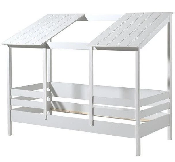 Lit Cabane 90x200 Cm Pin Massif Blanc Remis 3 Lit Cabane 90x200 Cm Pin Massif Blanc Remis