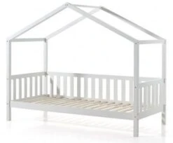 Lit Cabane Avec Voile 90x200 Cm Pin Massif Blanc Bali -Lexibook Magasin lit cabane avec voile 90x200 cm pin massif blanc dallas 5420070232043 694864