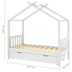 Lit Cabane Enfant Avec Un Tiroir Blanc Pin Massif 80x160 Cm 2 -Lexibook Magasin lit cabane enfant avec un tiroir blanc pin massif 80x160 cm 2 3666722780094 997593