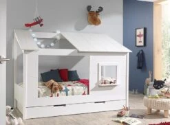 Lit Cabane Gigogne 90x200 Cm Pin Massif Blanc Avec Fenêtre Parade -Lexibook Magasin lit cabane gigogne 90x200 cm pin massif blanc avec fenetre housebed 5420070231121 694820