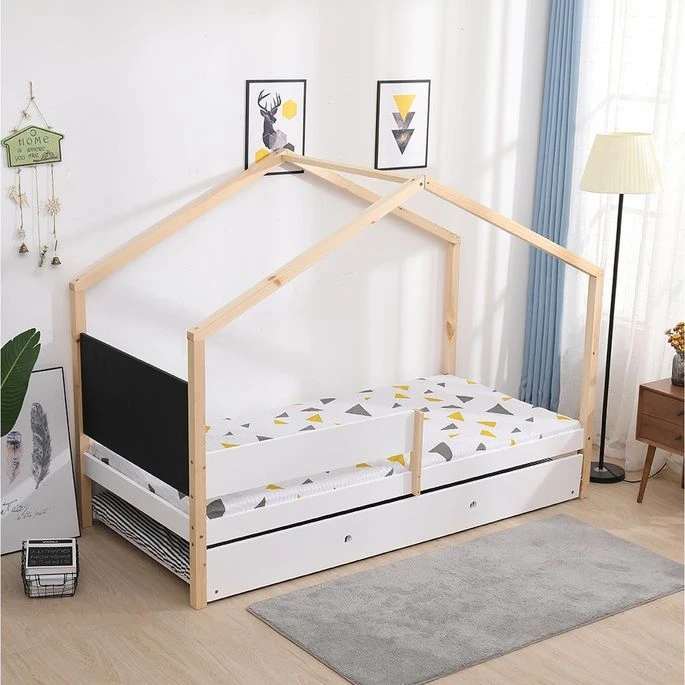 Lit Cabane Pin Massif Blanc Idylle 90x190 Cm 10 Lit Cabane Pin Massif Blanc Idylle 90x190 Cm – Image 8