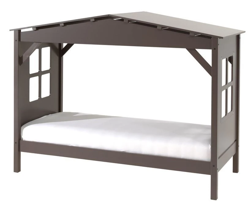 Lit Cabane Pin Massif Taupe Pinie 90x200 Cm 3 Lit Cabane Pin Massif Taupe Pinie 90x200 Cm