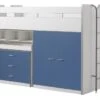 Lit Combiné 90x200 Cm Avec Sommier 3 Tiroirs 2 Portes Bois Blanc Et Bleu Bonny -Lexibook Magasin lit combine 90x200 cm avec sommier 3 tiroirs 2 portes bois blanc et bleu bonny 5420070229623 1512893