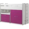 Lit Combiné 90x200 Cm Avec Sommier 3 Tiroirs 2 Portes Bois Blanc Et Fuchsia Bonny -Lexibook Magasin lit combine 90x200 cm avec sommier 3 tiroirs 2 portes bois blanc et fuchsia bonny 5420070229708 692726