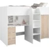 Lit Combiné Mezzanine Enfant - Décor Blanc Et Chene - Sommier Inclus - 90x200 Cm - TOM -Lexibook Magasin lit combine mezzanine enfant decor blanc et chene sommier inclus 90x200 cm tom 3480940295129 1244850