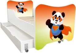 Lit Enfant à Tiroir Et Matelas 70x140 Cm Panda