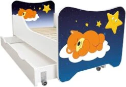 Lit Enfant à Tiroir Et Matelas 70x140 Cm Teddy Dort