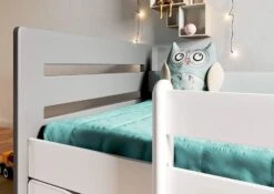 Lit Enfant Avec Barrière De Sécurité Amovible Blanc Et Gris Moly -Lexibook Magasin lit enfant avec barriere de securite amovible blanc et gris moly 3666722174695 1223613