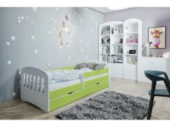 Lit Enfant Avec Barrière De Sécurité Amovible Vert Klaky -Lexibook Magasin lit enfant avec barriere de securite amovible vert klaky 3666722173735 1223783