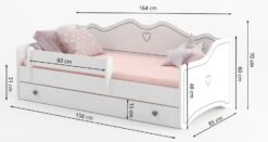 Lit Enfant Avec Tiroirs De Rangement Bois Blanc 80x160 Cm Petit Coeur Rose Kelly -Lexibook Magasin lit enfant avec tiroirs de rangement bois blanc 80x160 cm petit coeur rose kelly 3666722947046 1509756