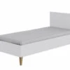 Lit Enfant Blanc Avec Pieds En Bois De Chêne Blanka 80x180 Cm