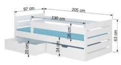 Lit Enfant Bois Pin Naturel 90x200 Cm Avec 2 Tiroirs De Rangement Kiko -Lexibook Magasin lit enfant bois pin naturel 90x200 cm avec 2 tiroirs de rangement kiko 3666722947176 1508927