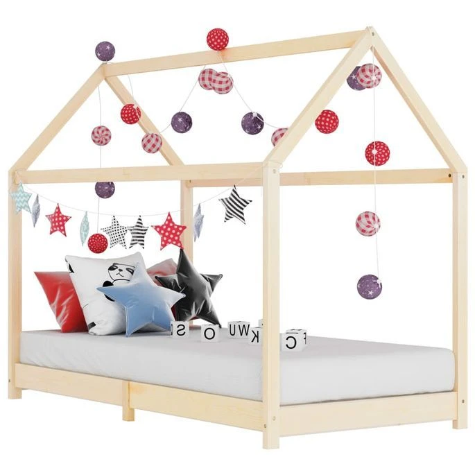 Lit Enfant Cabane Bois De Pin Massif 80x160 Cm 3 Lit Enfant Cabane Bois De Pin Massif 80x160 Cm