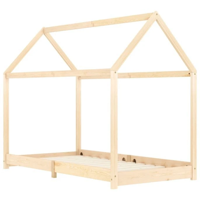 Lit Enfant Cabane Bois De Pin Massif 80x160 Cm 4 Lit Enfant Cabane Bois De Pin Massif 80x160 Cm – Image 2